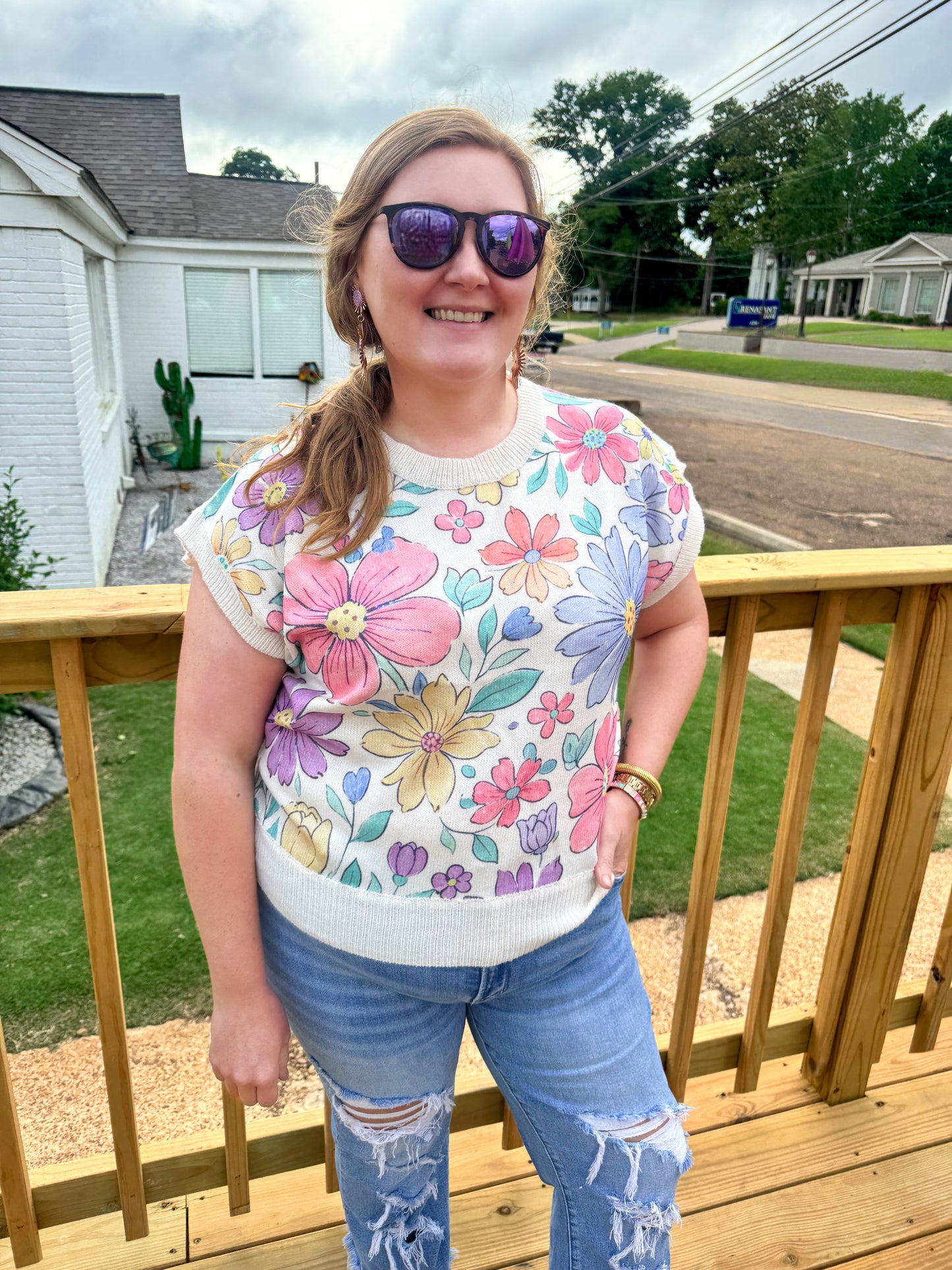Work of Art Floral Top