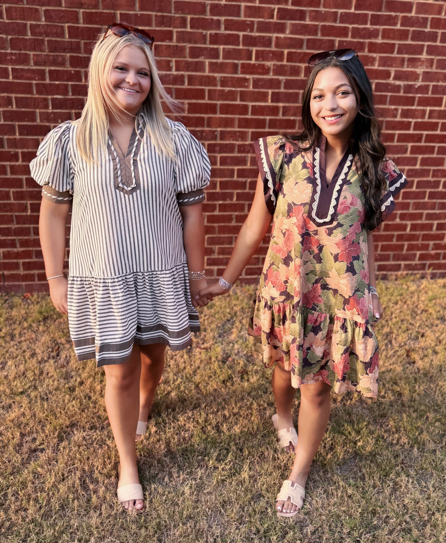 Karrie Striped Puff Sleeve Dress