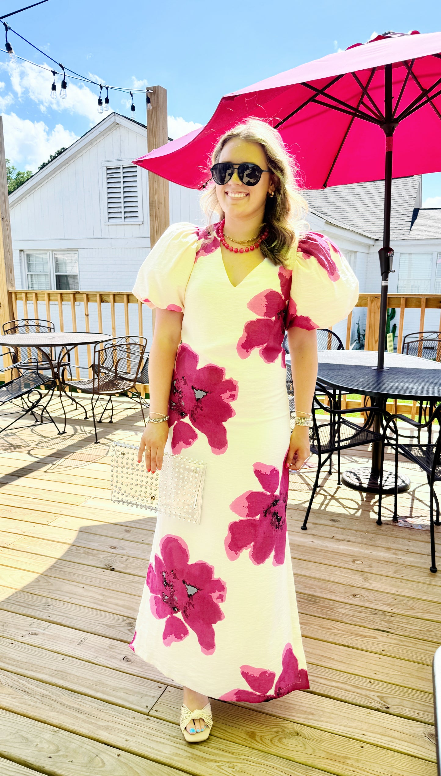 Dillon Floral Maxi Dress (Cream)