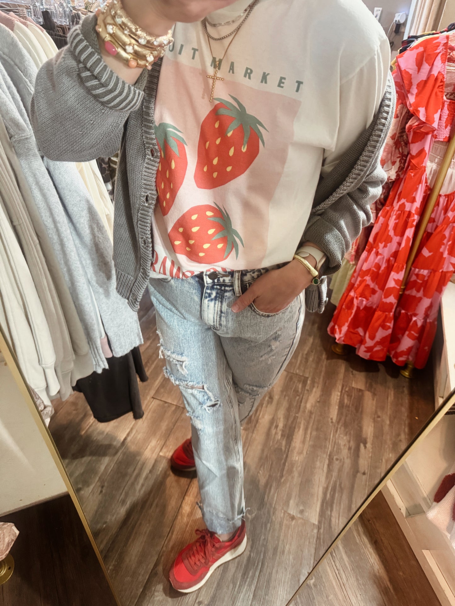 Strawberry Market Tee (White)