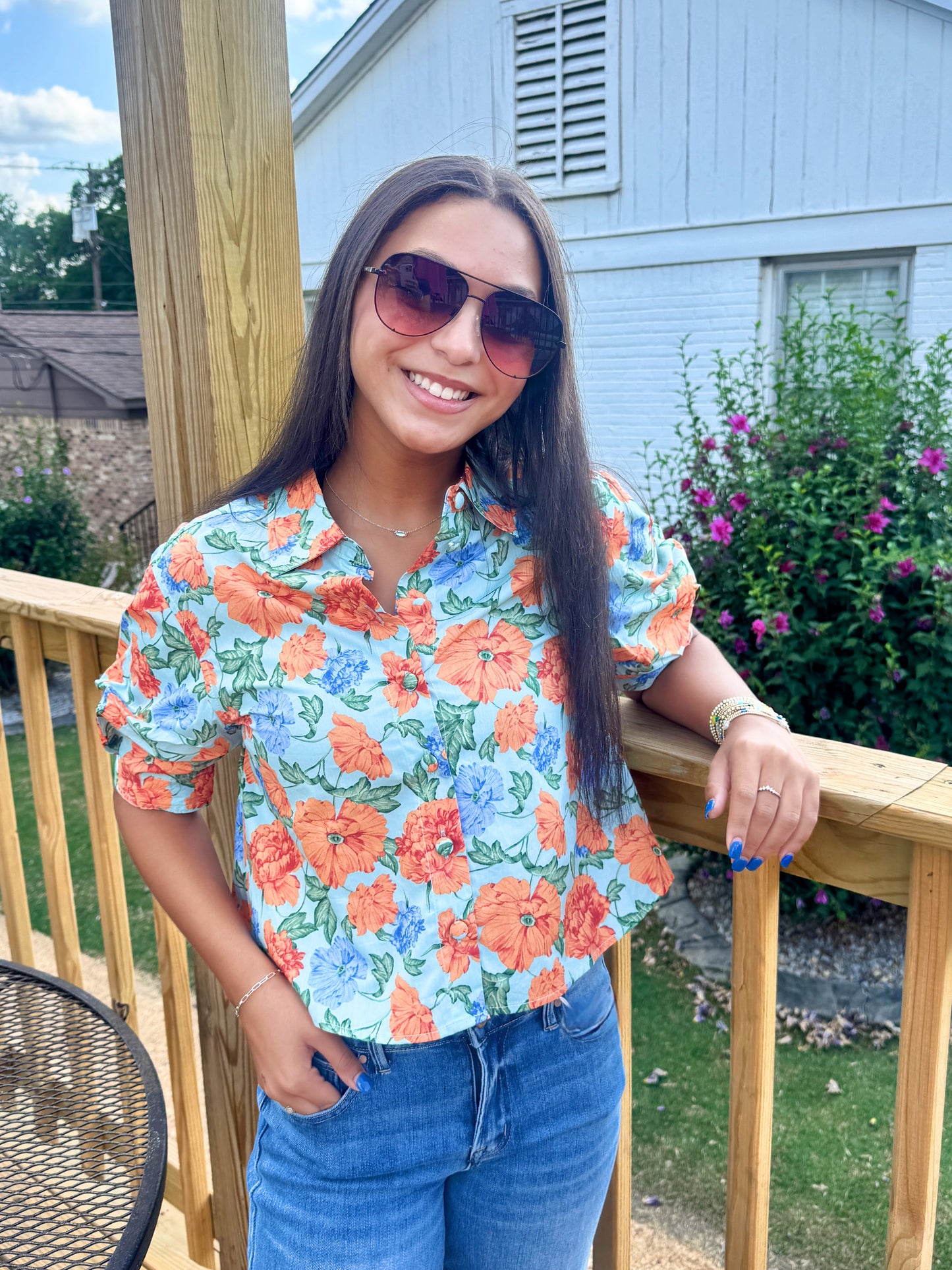 Mollie Floral Top By Olivaceous