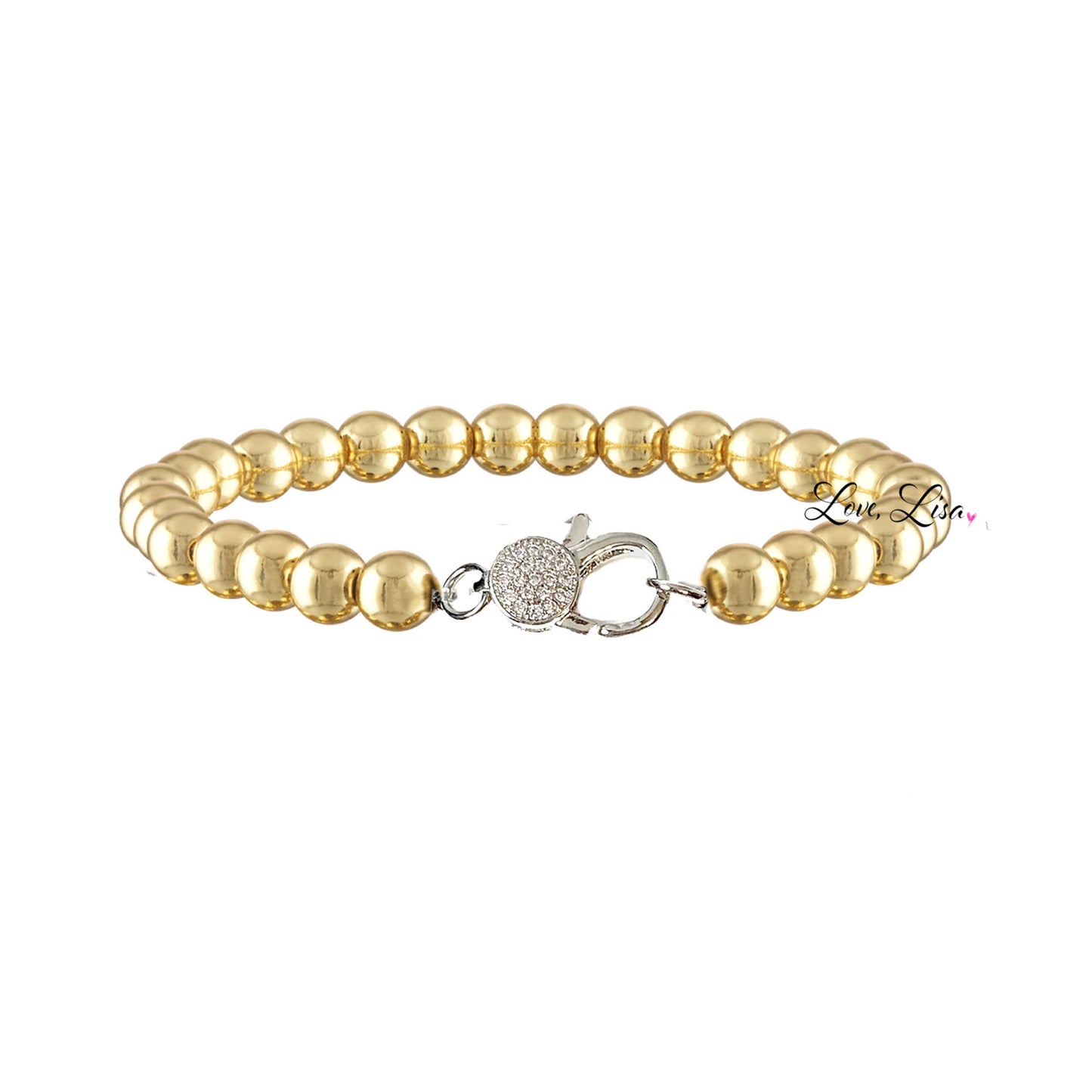 Perfect Clasp Beaded Bracelet (Two Tone)
