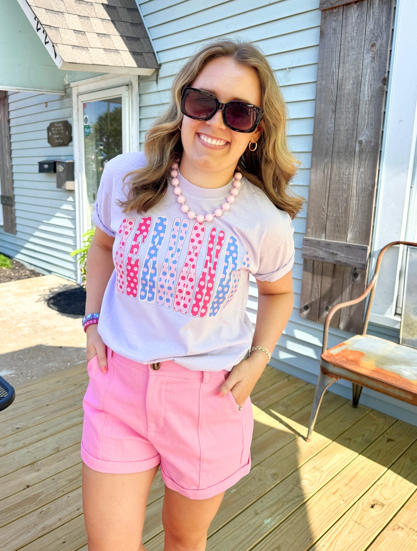 Polka Dot Hernando Graphic Tee (Orchid)