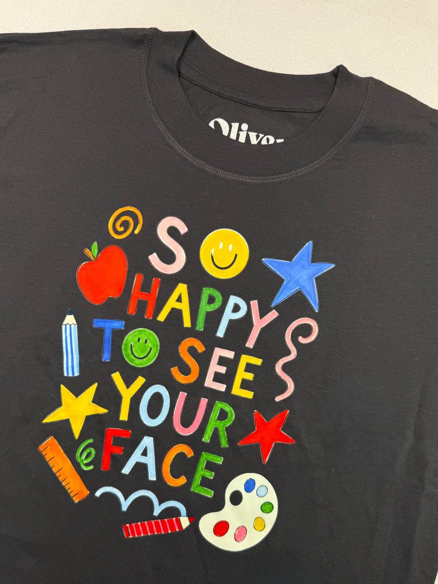 Good To See Your Face Teacher Tee (Charcoal)