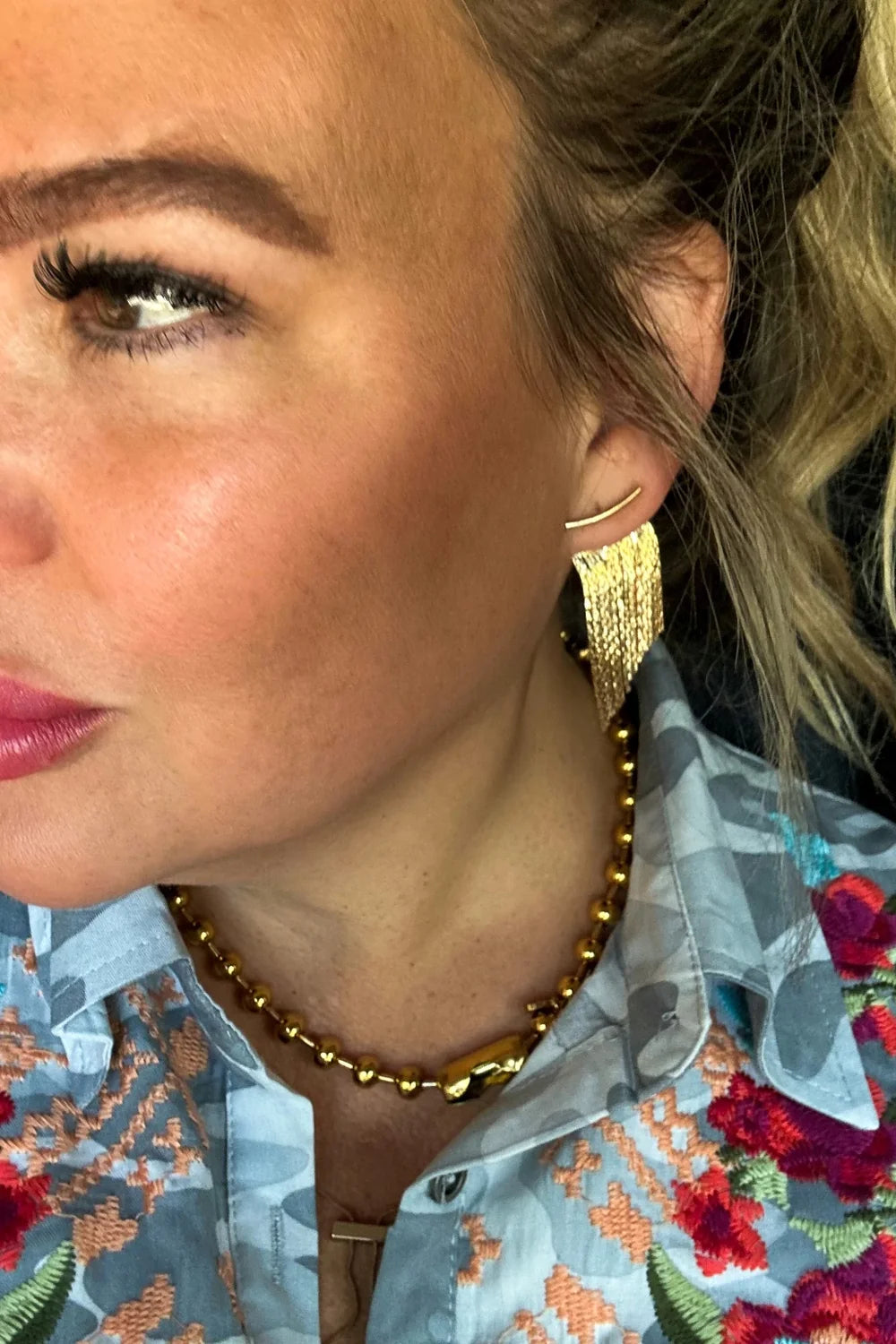 Vegas Fringe Earrings (Gold)