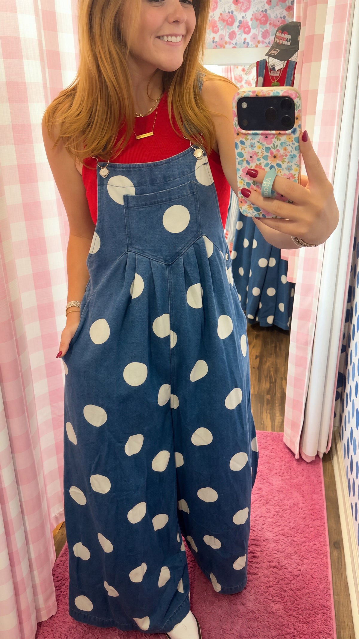 Who's That Girl Polka Dot Overalls (Denim)