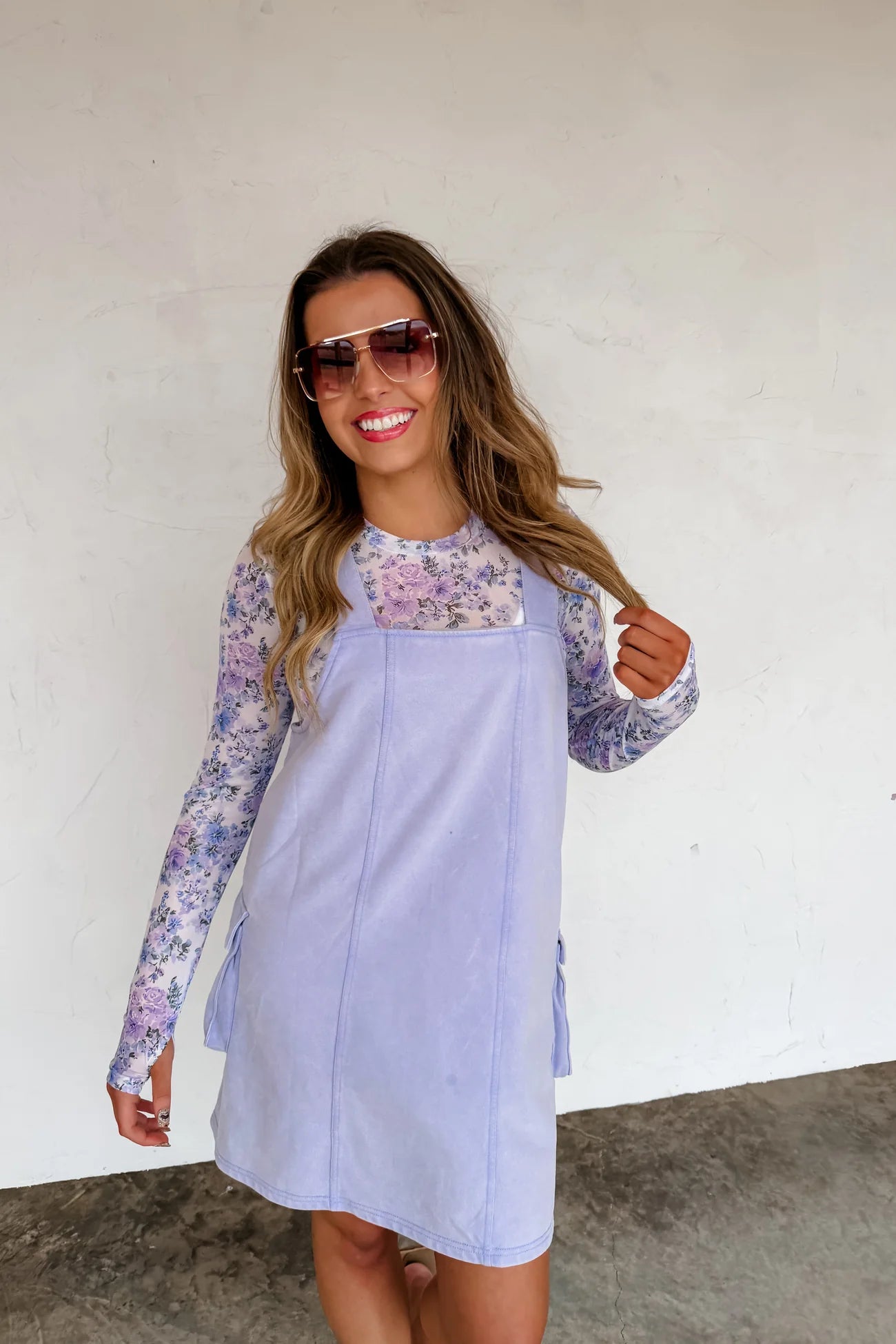 Millie Overall Dress (Lavender)