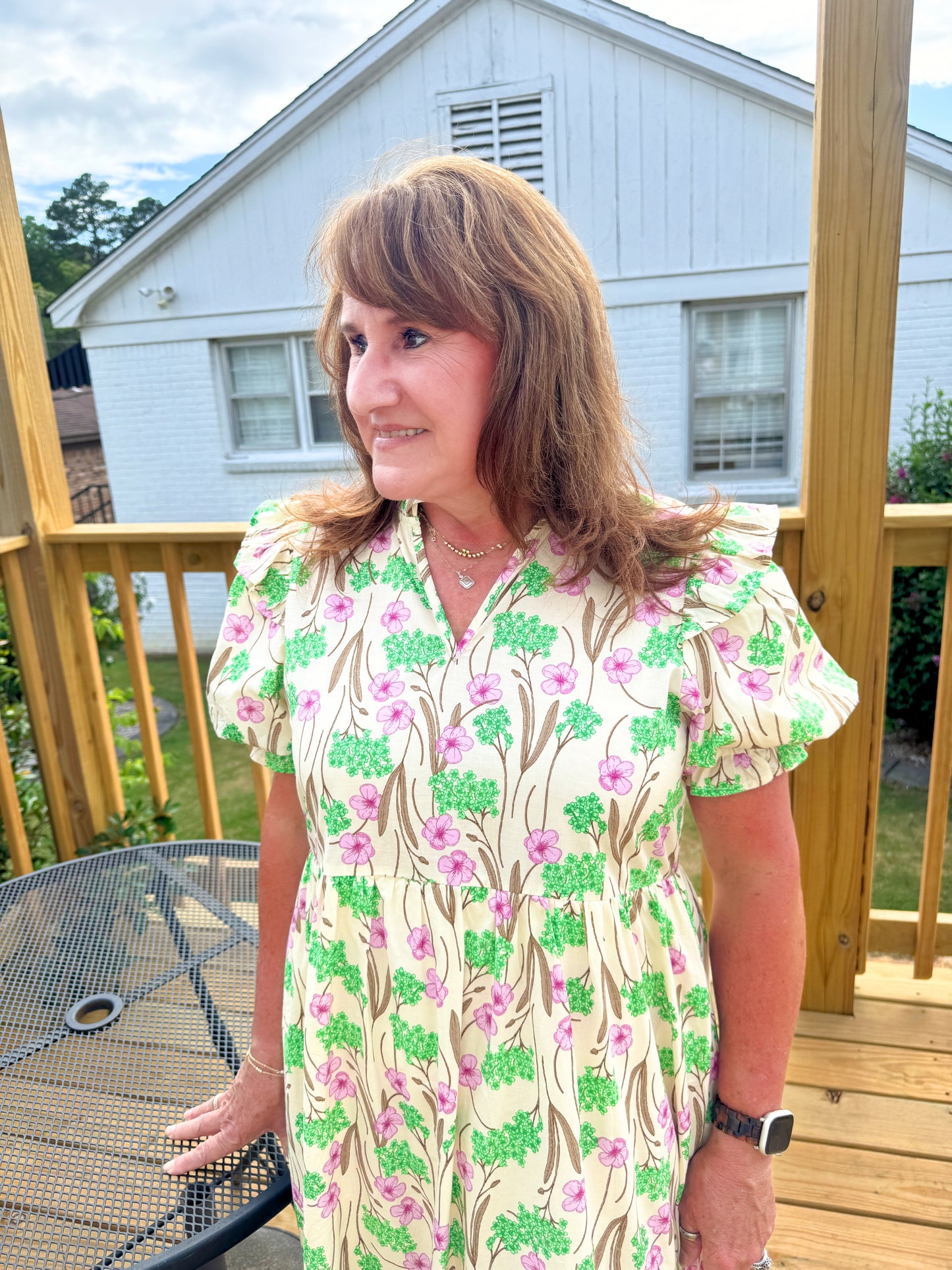 The Krissy Floral Dress (Green)