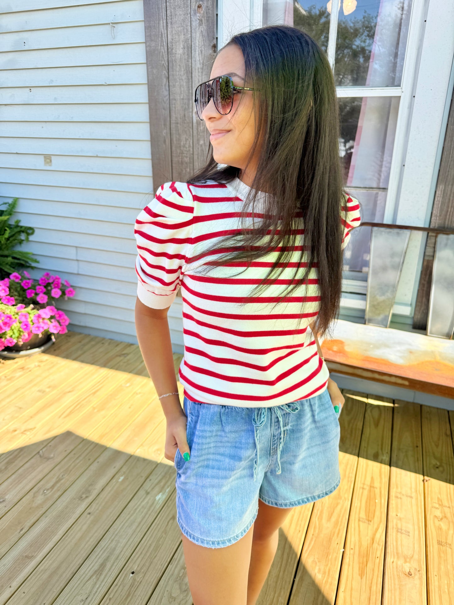 Libby Pull On Denim Shorts