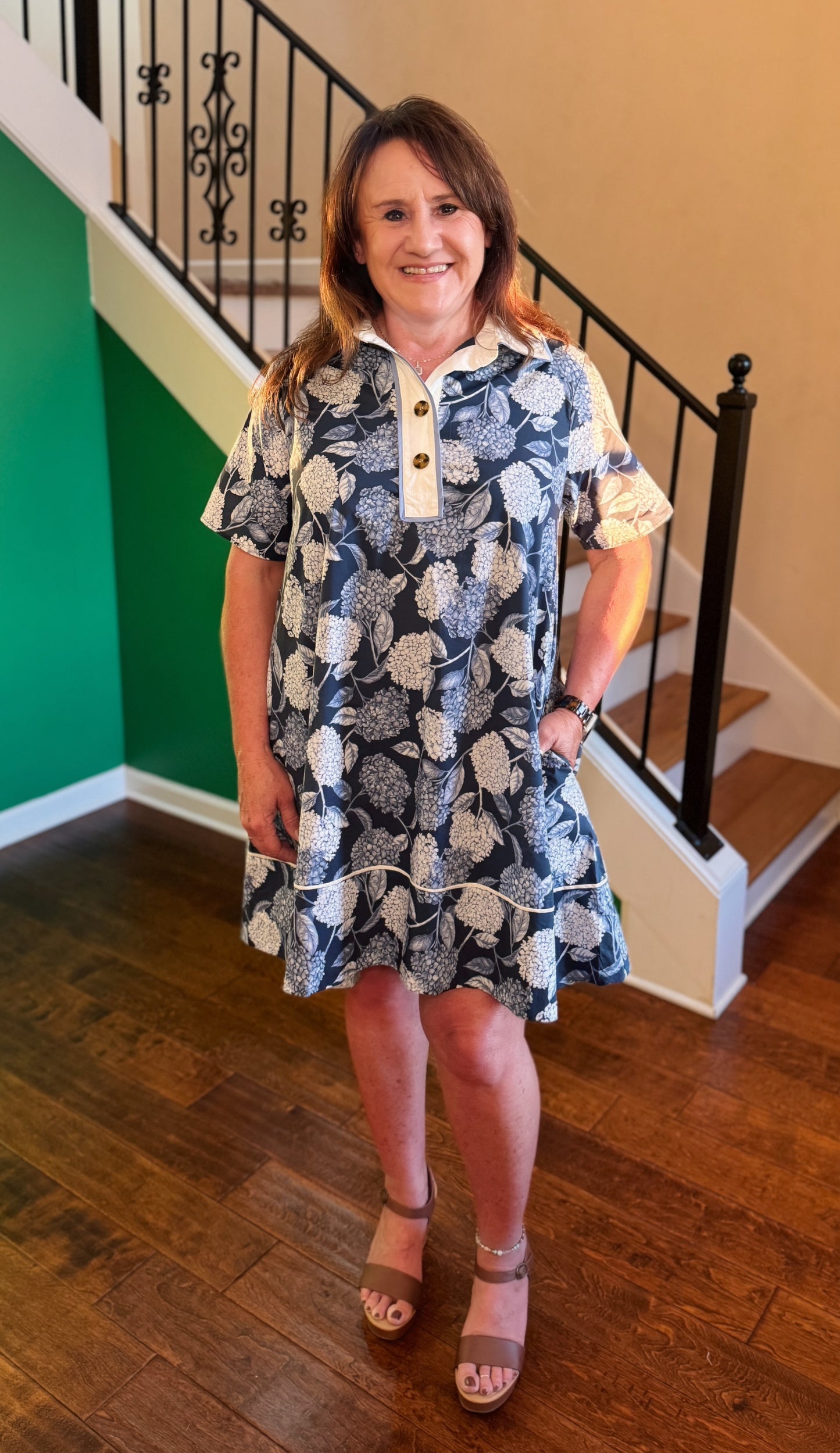 Lila Floral Mini Dress (Blue)