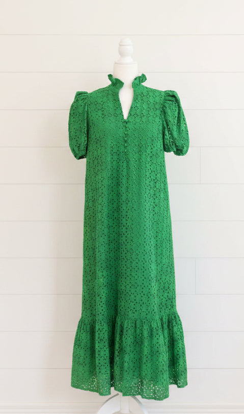 Pretty Please Eyelet Maxi (Green)
