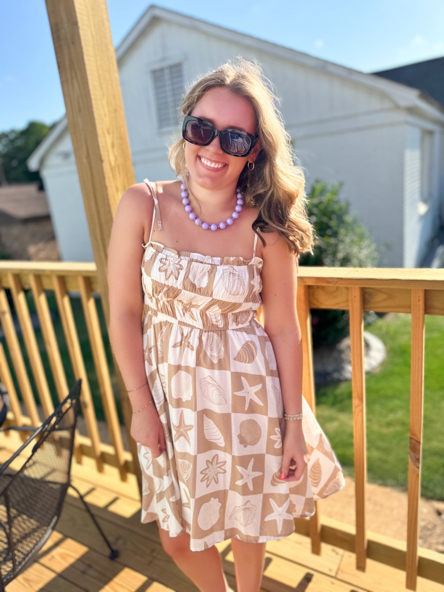 She Sells Seashells Mini Dress (Khaki)
