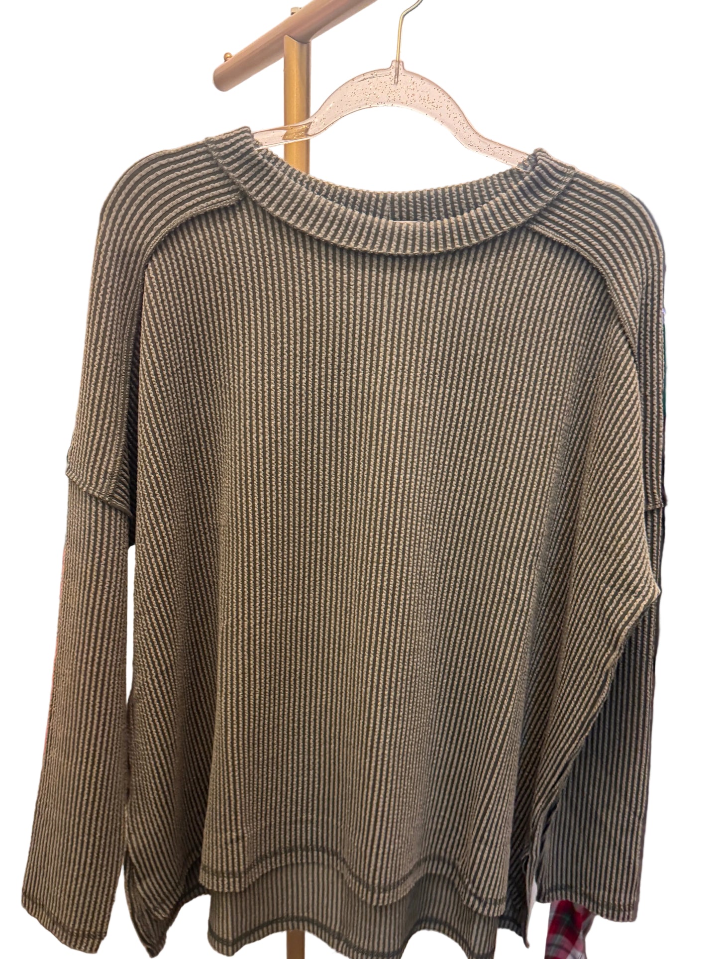 Laci Ribbed Top (Olive)