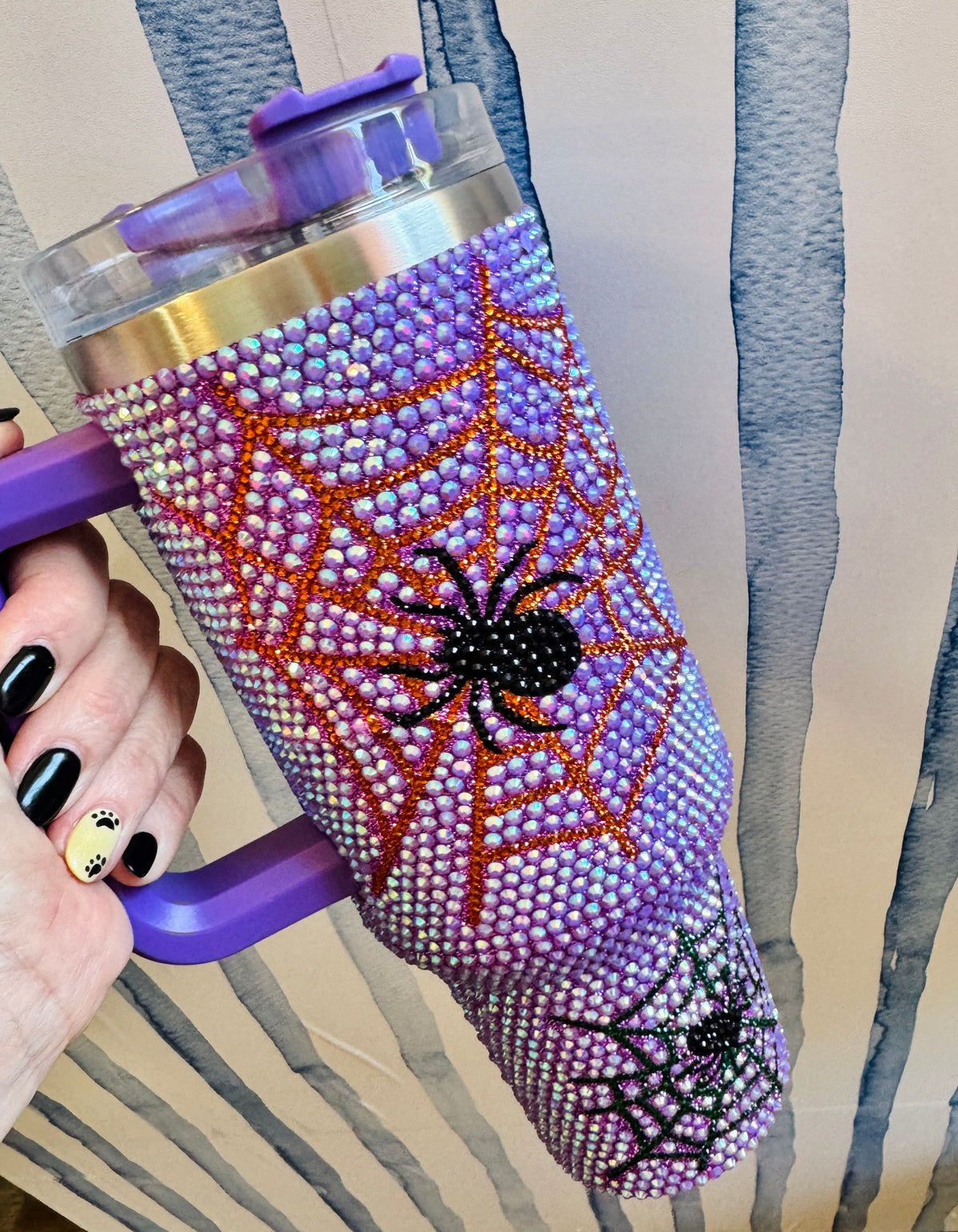 Spooky Sparkle Spider Tumbler (Purple)