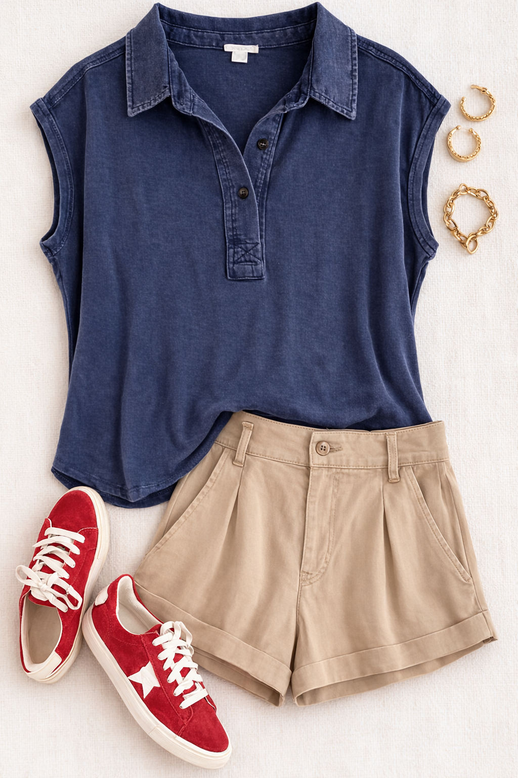 Oversized Polo Shirt (Navy)