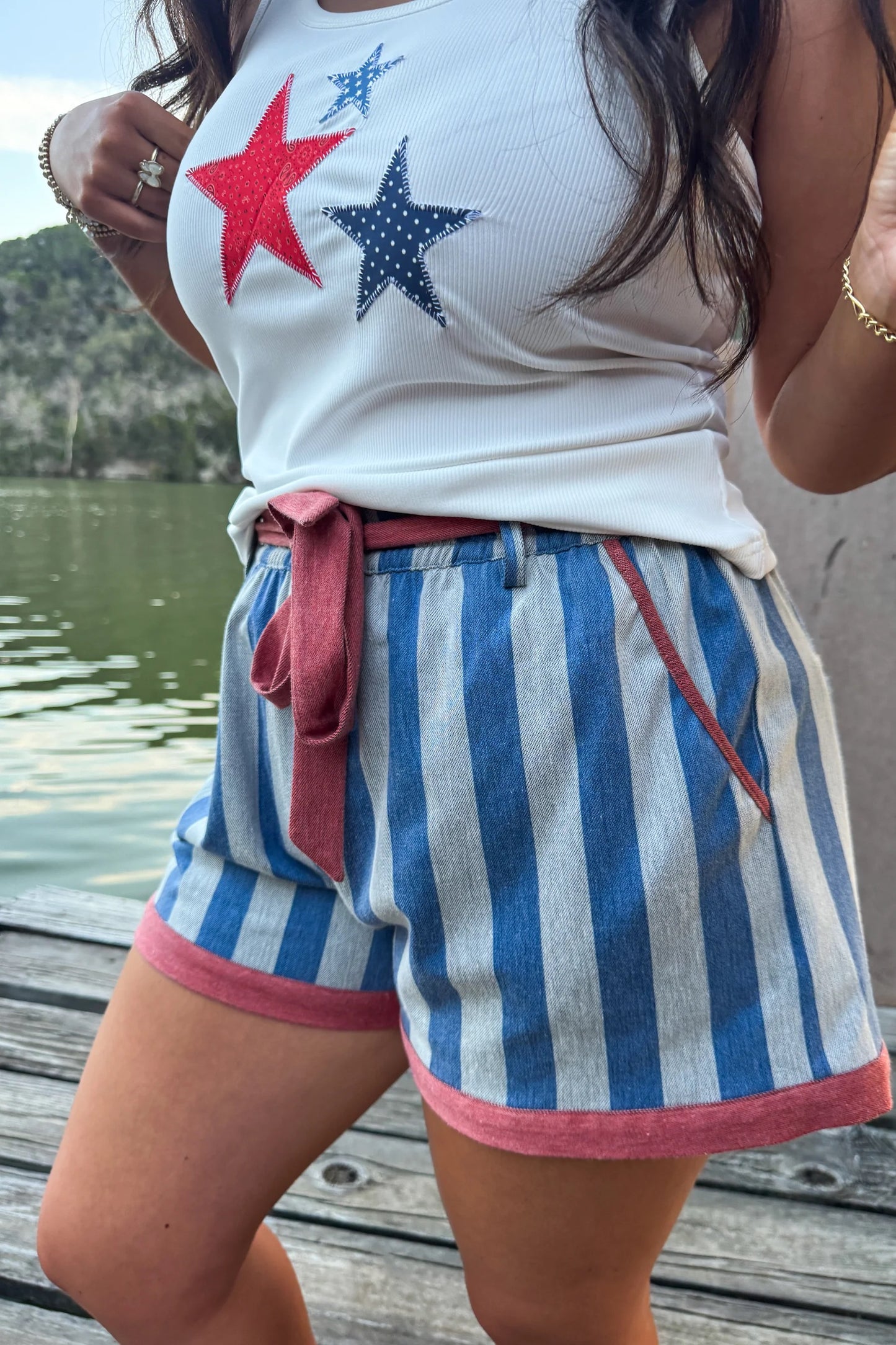 Piper Americana Striped Shorts