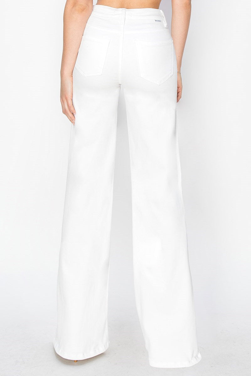 Risen Tummy Control HIgh Rise Jeans (White) PLUS