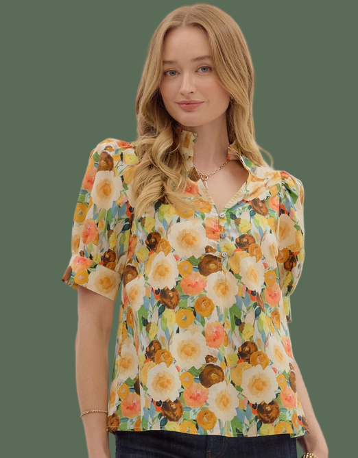 Painted Garden Top (Camel)