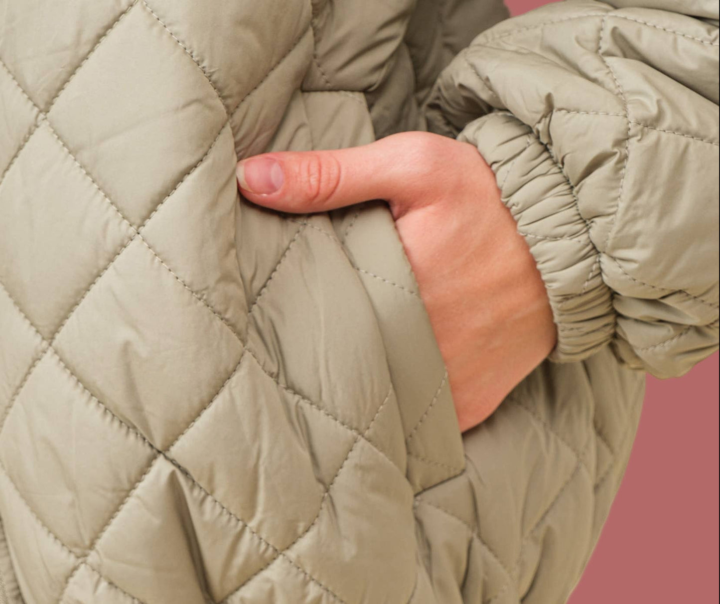 Quilted Bomber Jacket (Olive)