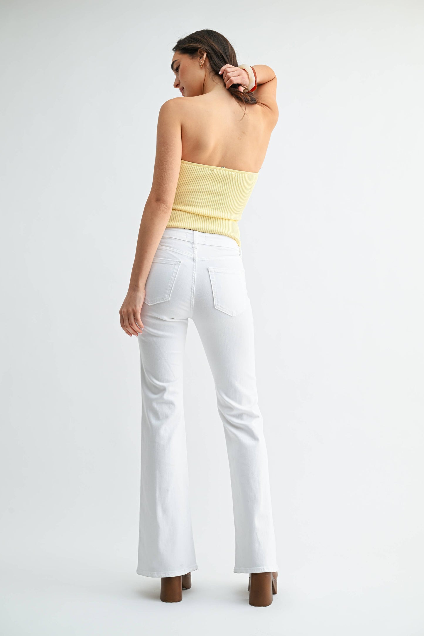 Just USA Super Stretch Flare Jeans (White)