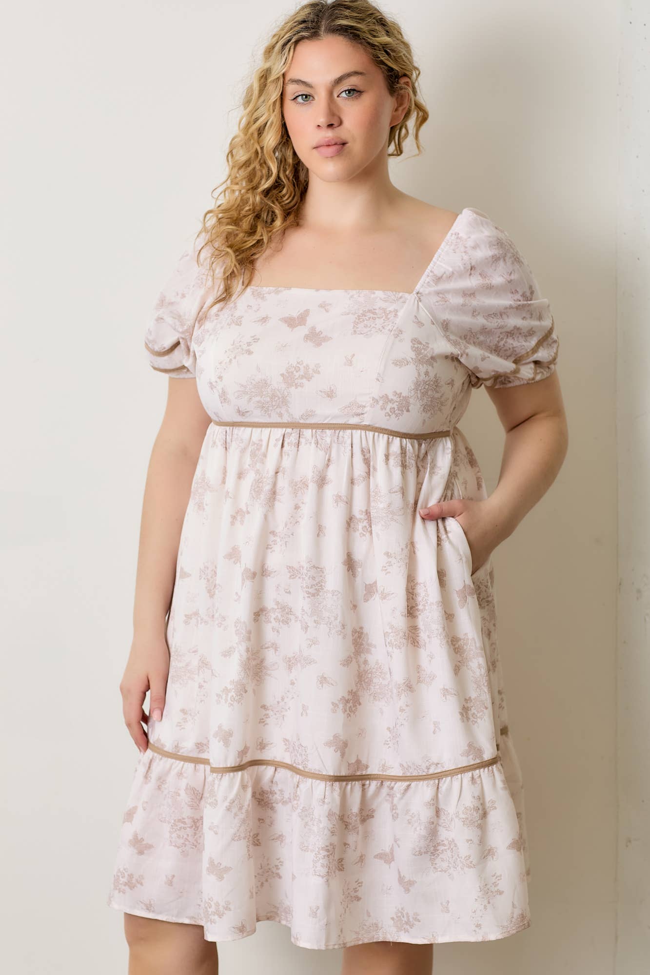 Mallory Floral Bubble Sleeve Mini Dress