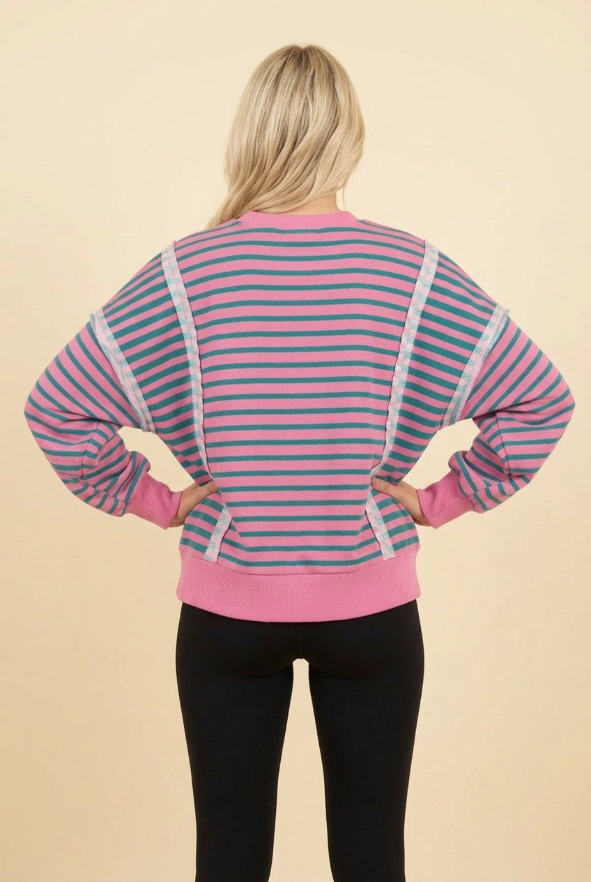 On Your Side Pullover (Pink/Teal) PREORDER ETA 8/8