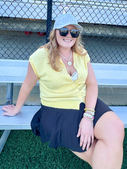 Piper Striped Sweater Vest (Yellow)