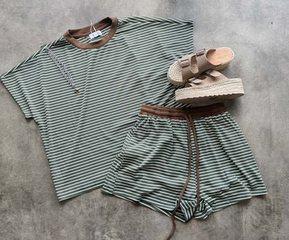 New Favorite Striped Set (Olive/Brown)