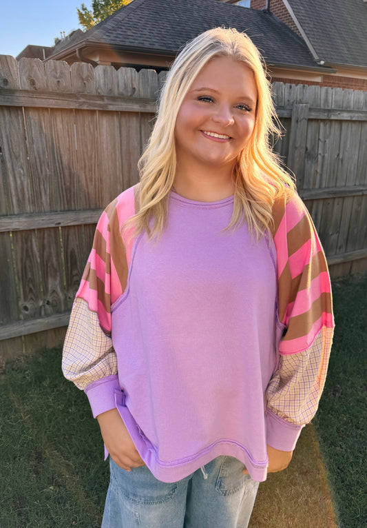 Bright Contrast Colorblock Top