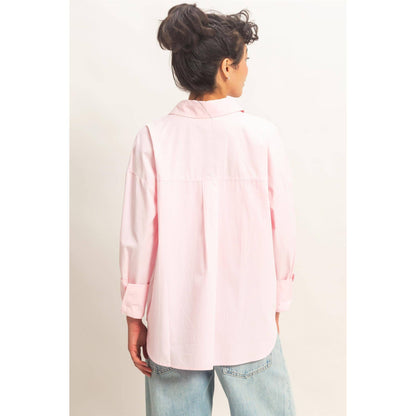 Button It Poplin Shirt (Pink)