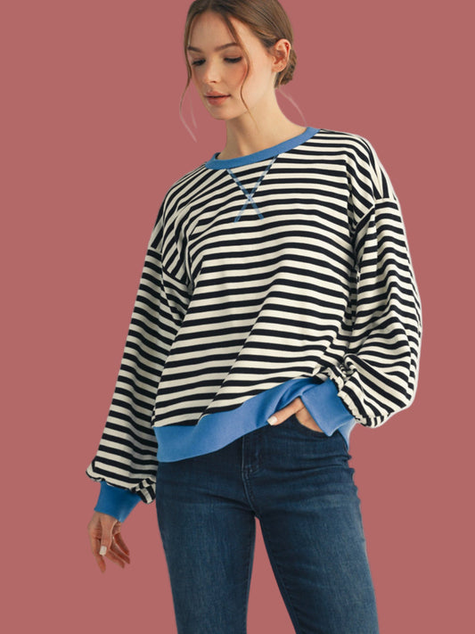 Blueberry Stripe Top