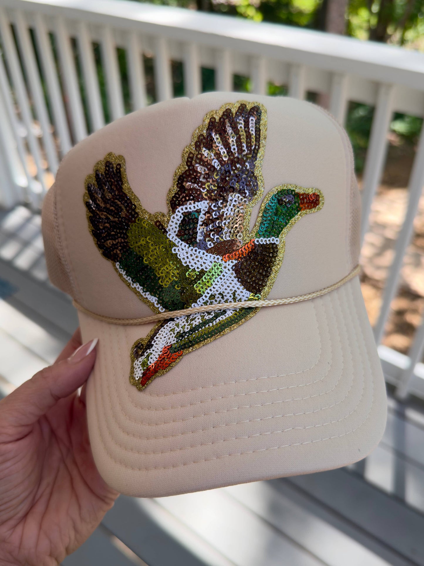 Backwoods Bougie Sequin Mallard Hat (Natural)