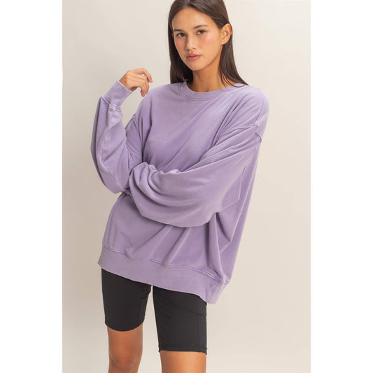 Mineral Washed Sweatshirt (Lilac)