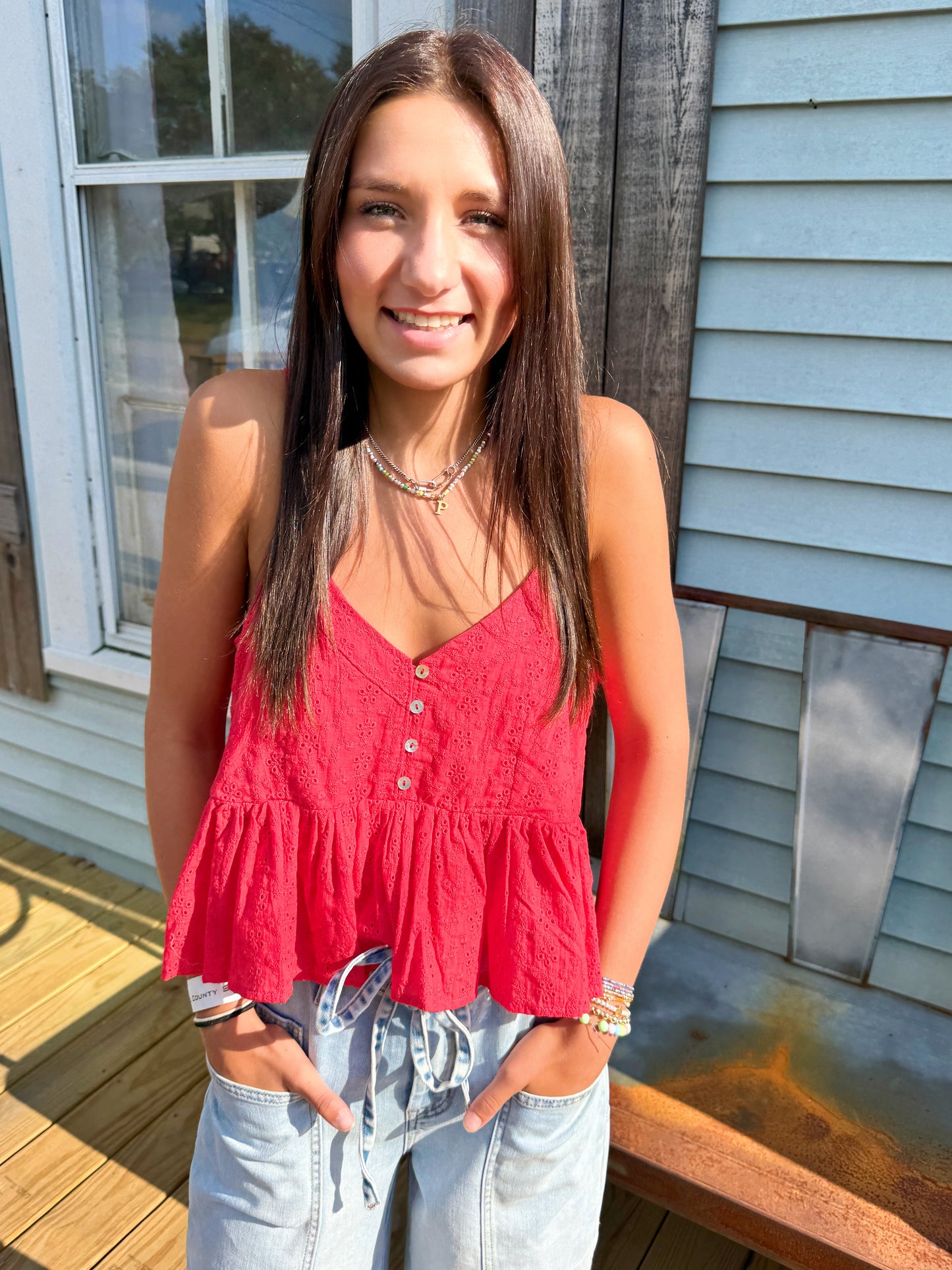 Eyelet Tank (Red)