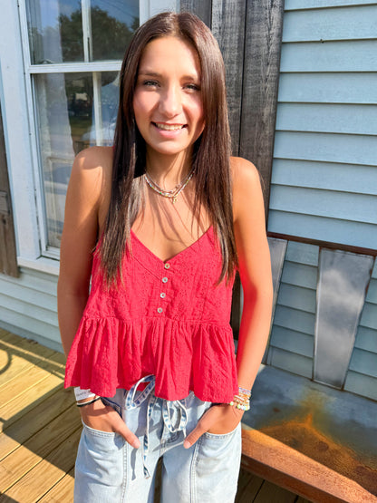Eyelet Tank (Red)