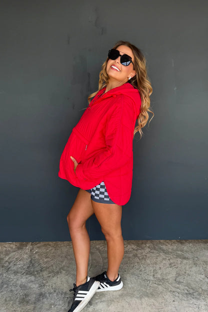 Peyton Puffer Pullover: Red