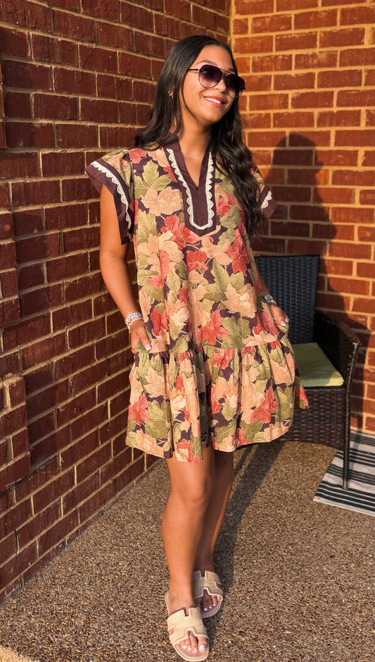 Maple Leaves Dress (Brown)