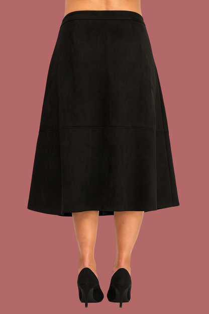 Life of the Party Suede Skirt (Black)