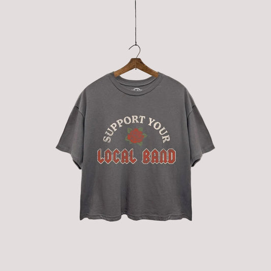 Local Band Boxy Graphic Top(Charcoal)