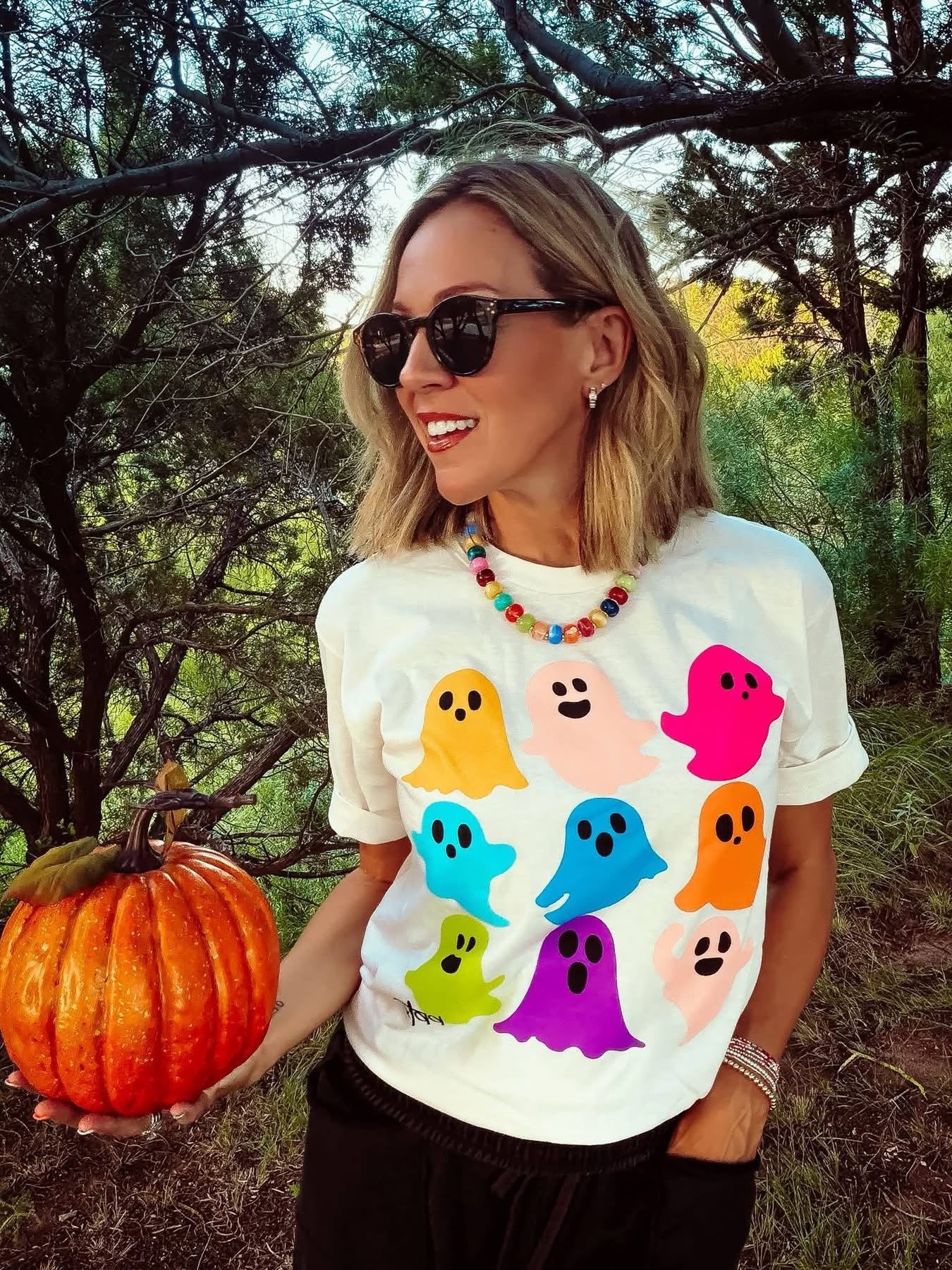 Colorful Ghost Graphic Tee