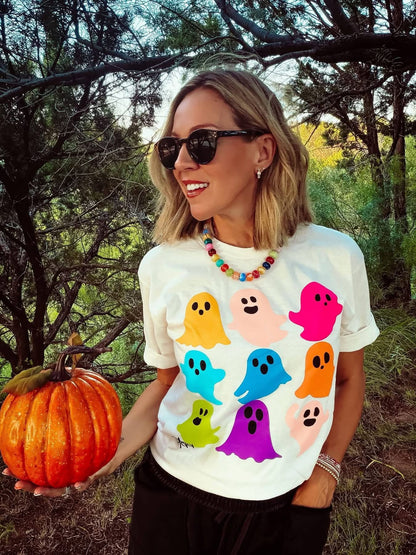 Colorful Ghost Graphic Tee