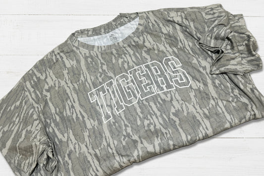 Mossy Oak Bottomland Tigers White Outline
