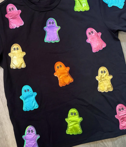 Ghostly Glam Metallic Tee (Black)