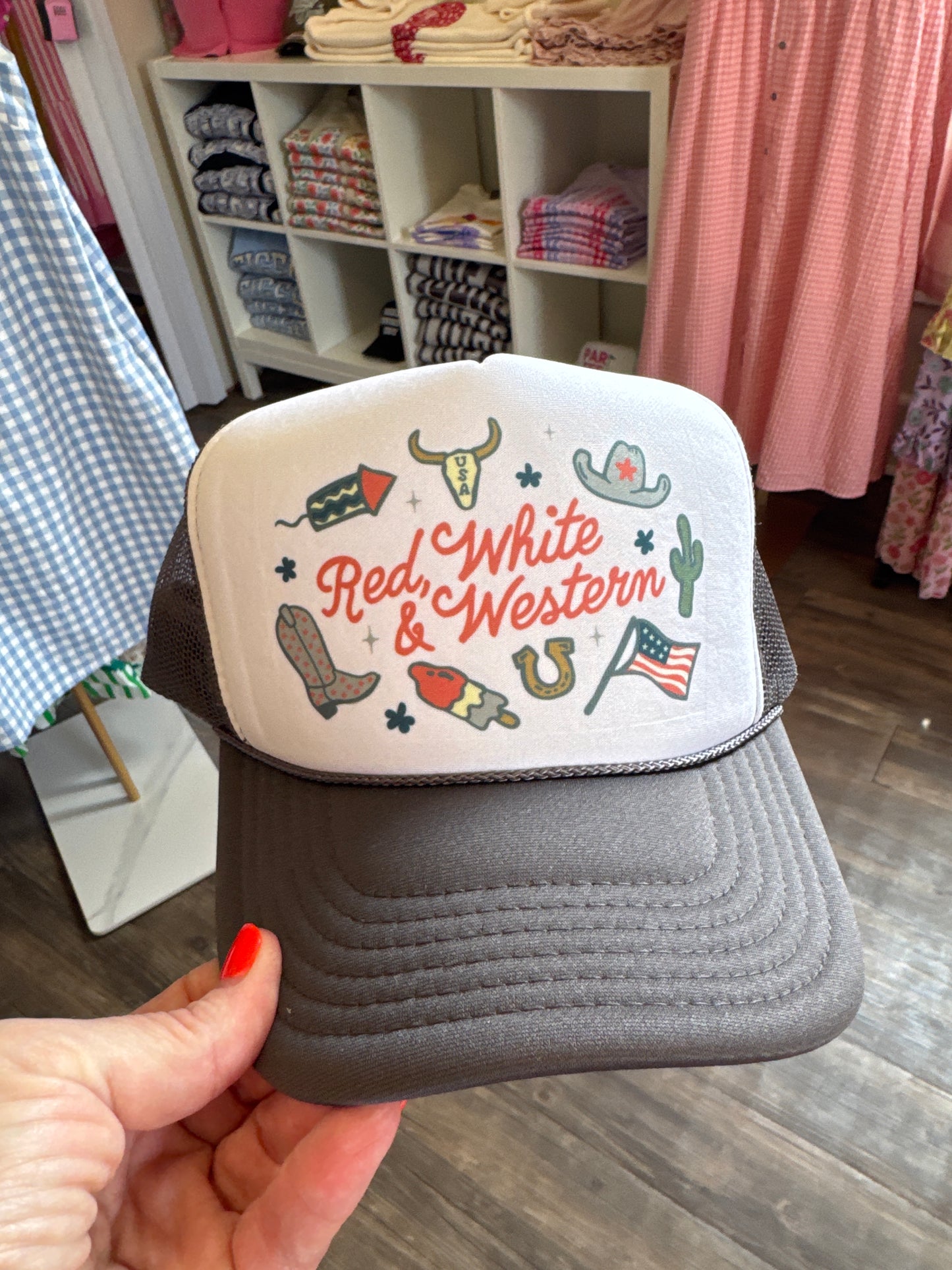 Red White + Western Hat