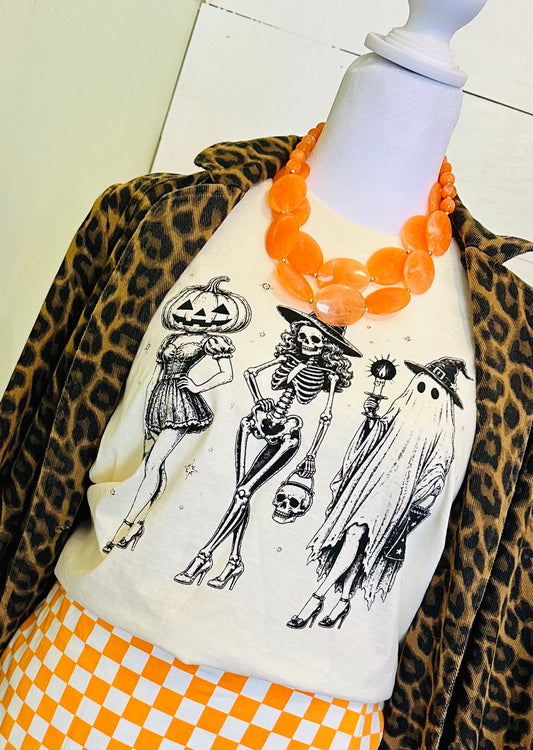 Ghouls Night Out Graphic Tank (Cream)