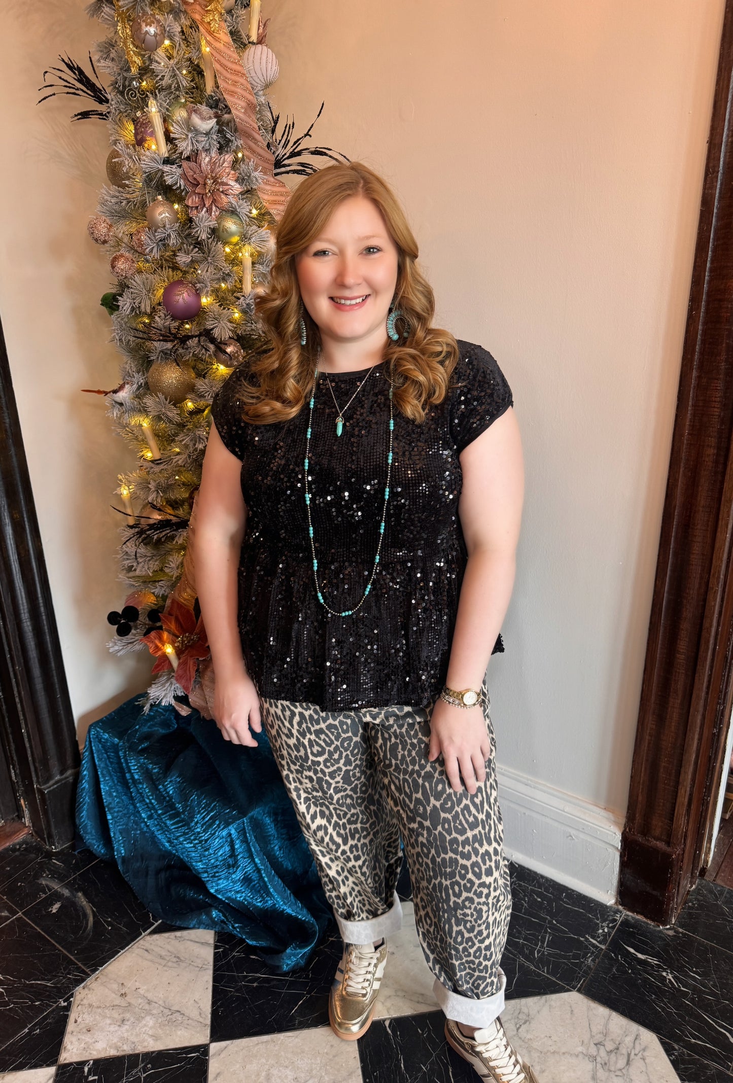 Elevate Your Night Sequins Top (Black)