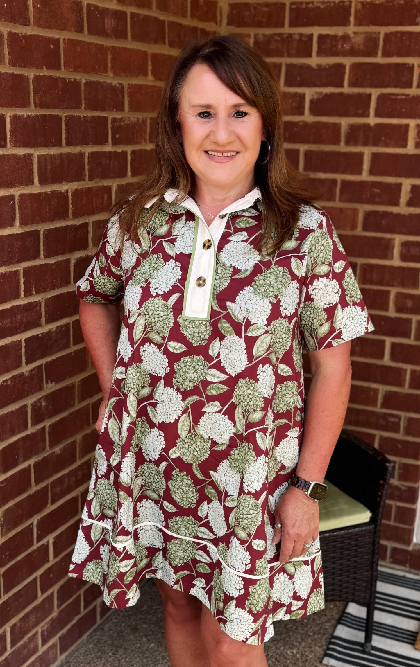 Lila Floral Mini Dress (Chocolate)