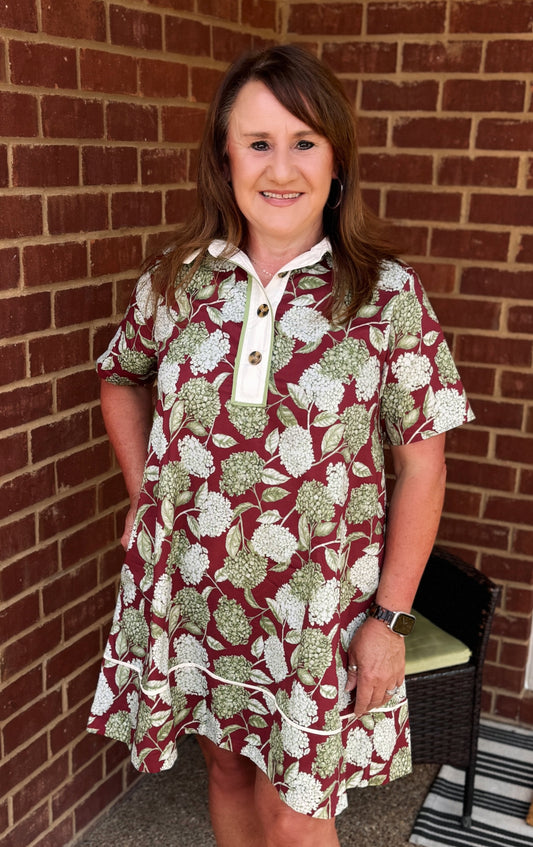 Lila Floral Mini Dress (Chocolate)