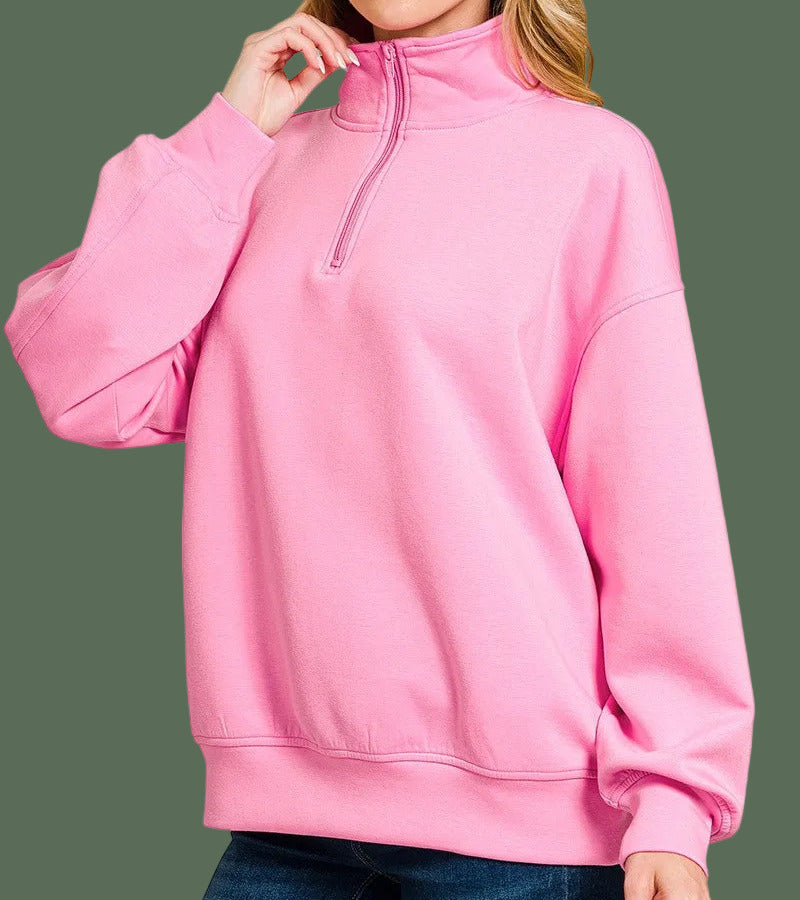 Scuba Half Zip Pullover (Candy Pink)