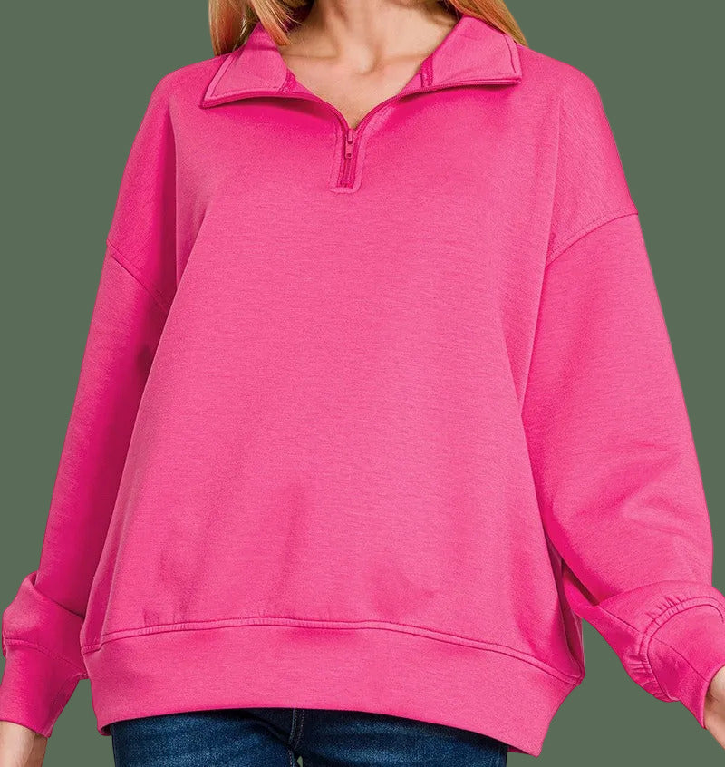 Scuba Half Zip Pullover (Fuschia)